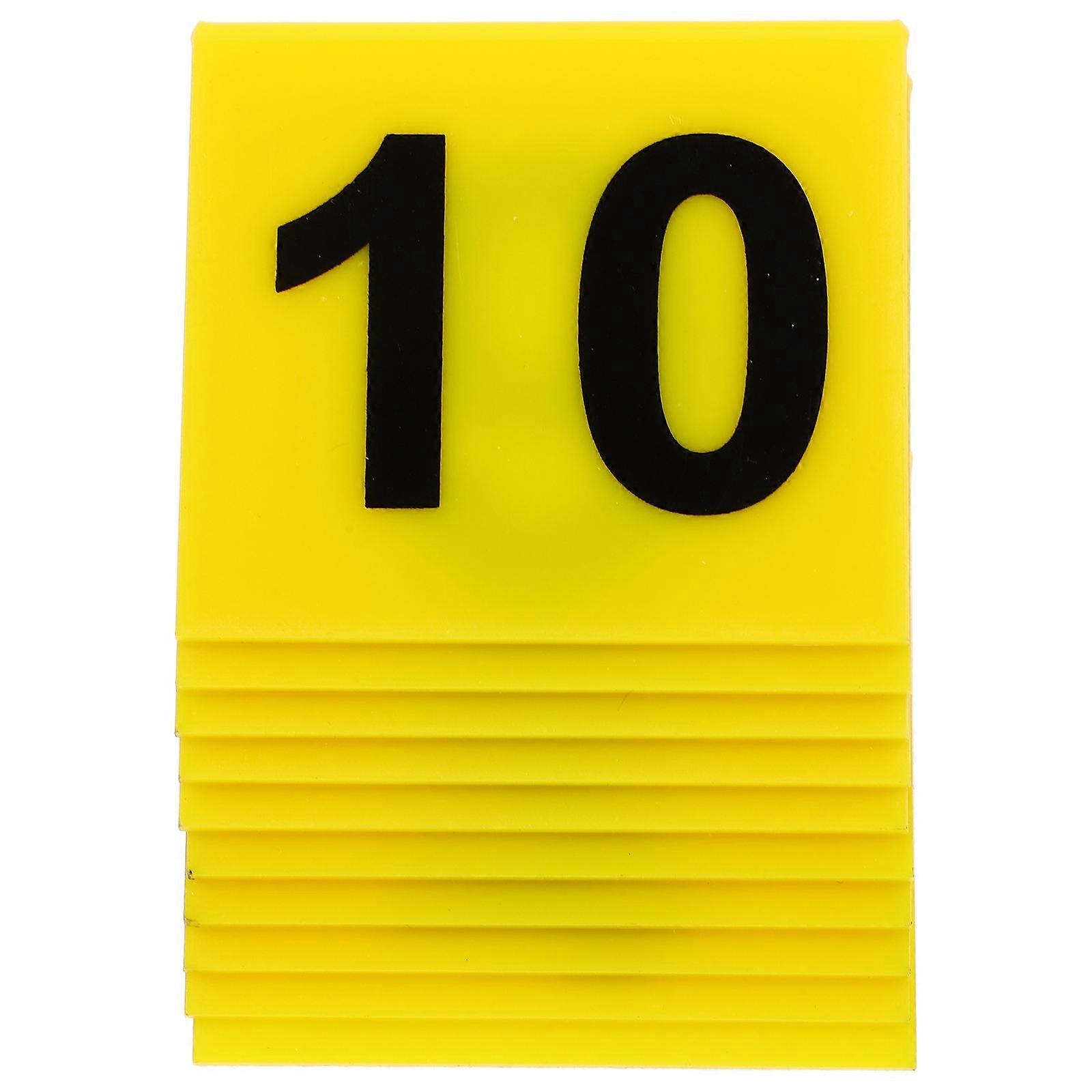 Reserved Table Sign Acrylic Number Markers Anniversary Gold Background with Black Text V-Shaped 10Pcs