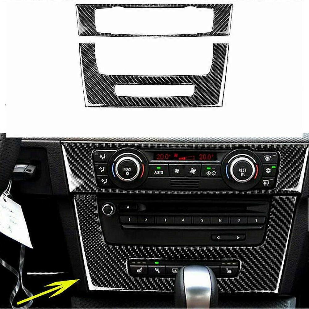 Carbon Fiber Car Stickers 3 Series E90 E92 E93 2005-12 Air Conditioning CD Panel Trim Interior Accessories