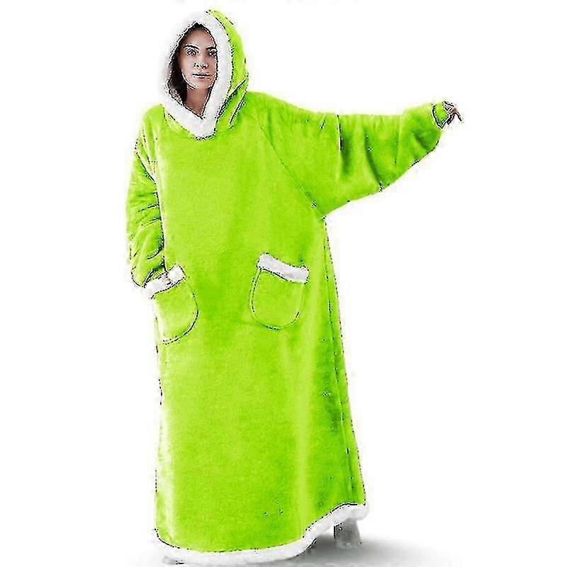 Plaid Hooded Blanket Winter Soft Fleece Wearable Sofa Hoodie Blanket Warm Plush Sherpa Fluffy Weighted Tv Blanket With Sleeves