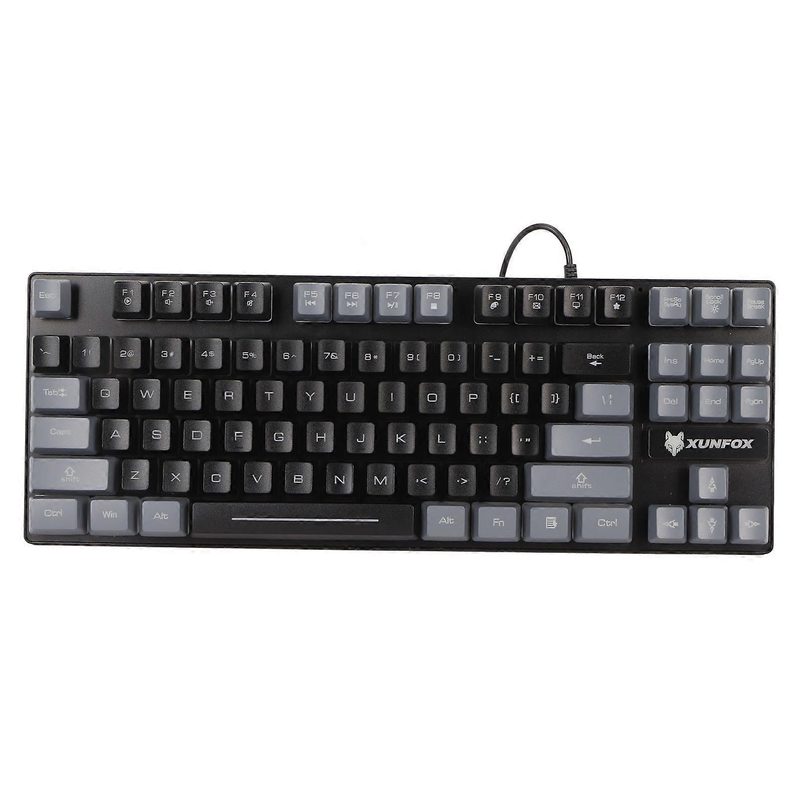 Clavier de jeu mécanique multifonction 87 touches, rétroéclairage coloré, USB, filaire, pour jeux et bureau