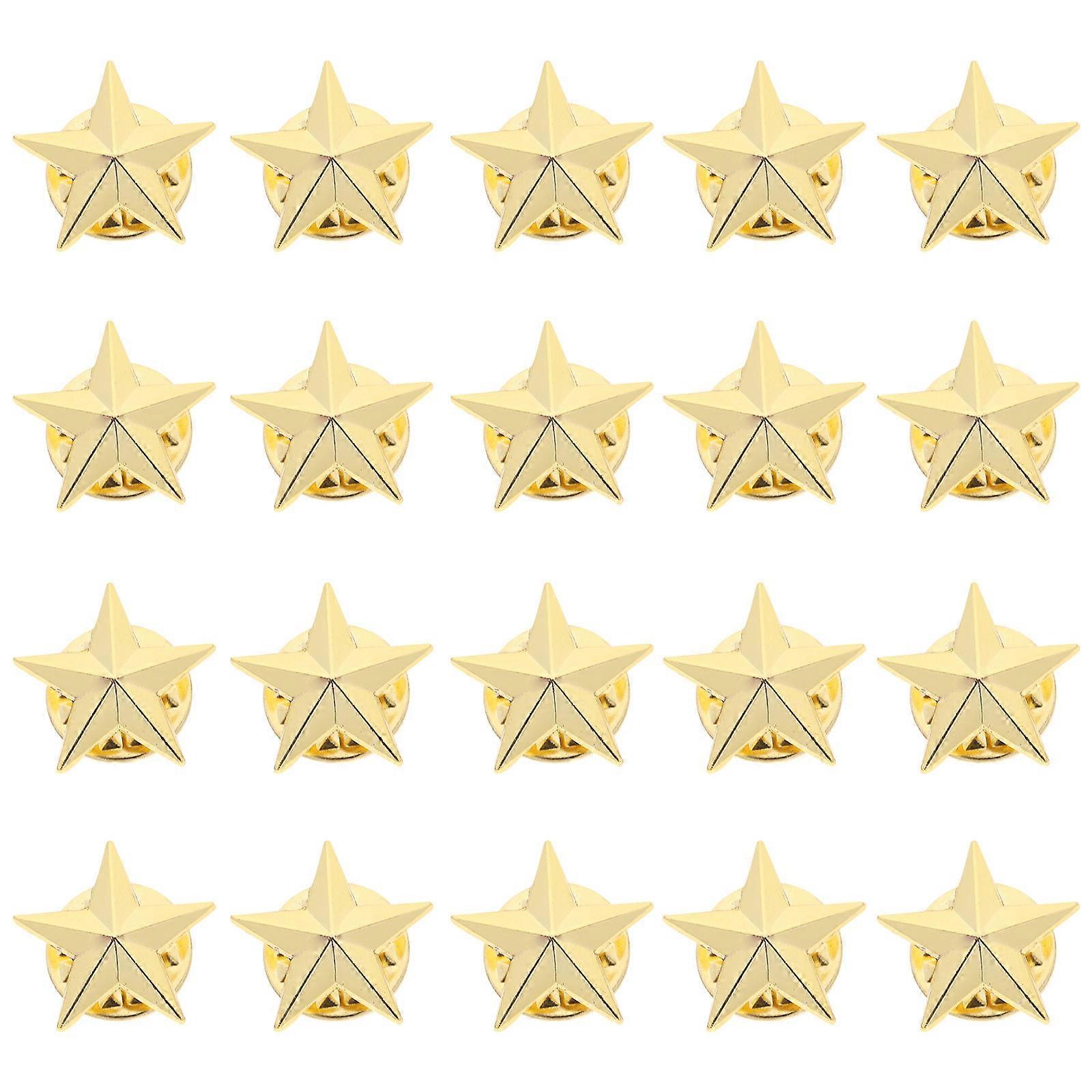Five Pointed Star Pin Delicate Design Star Badge Lapel Pins 1.6X1.6cm Special Parties 20Pcs