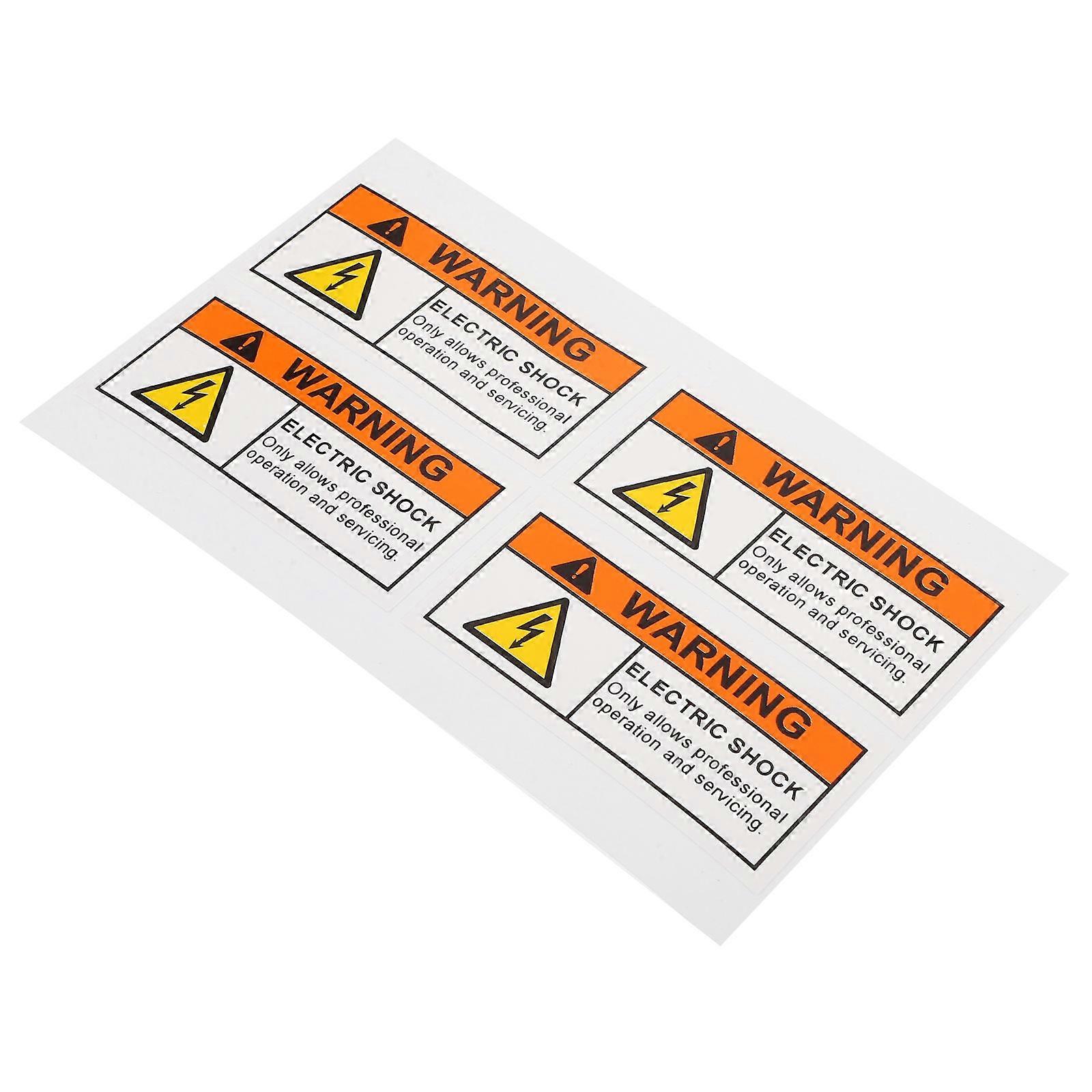 Electrical Warning Stickers 4PCS Caution Signs for Electric Panels, Indoor Use, Adhesive Safety Labels for Shock