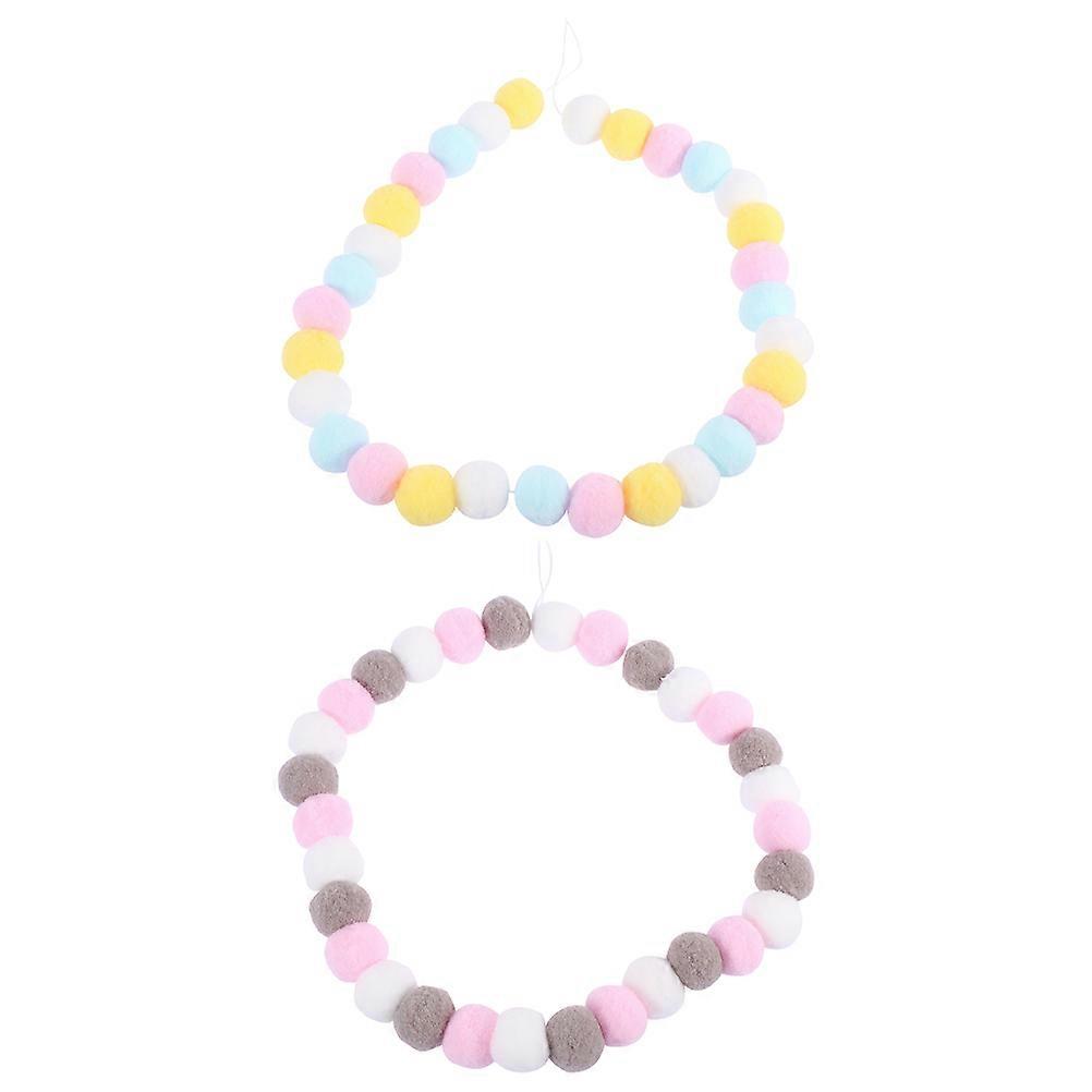 Felt Ball Strings Assorted Decor 2Pcs