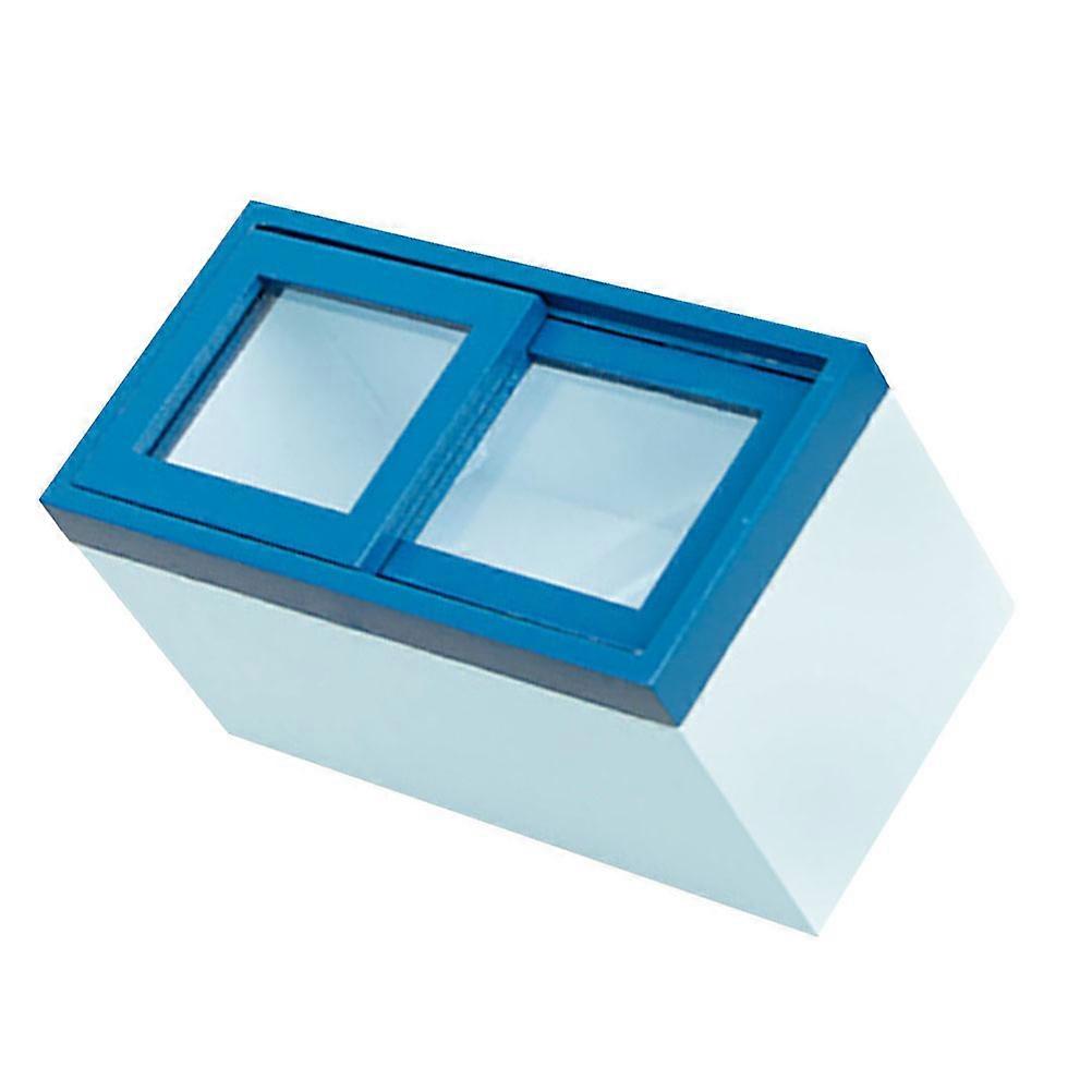 Mini Fridge Toy Mini Horizontal Freezer Model 11.8X6.4X6CM Blue Color Realistic Style 1Pcs