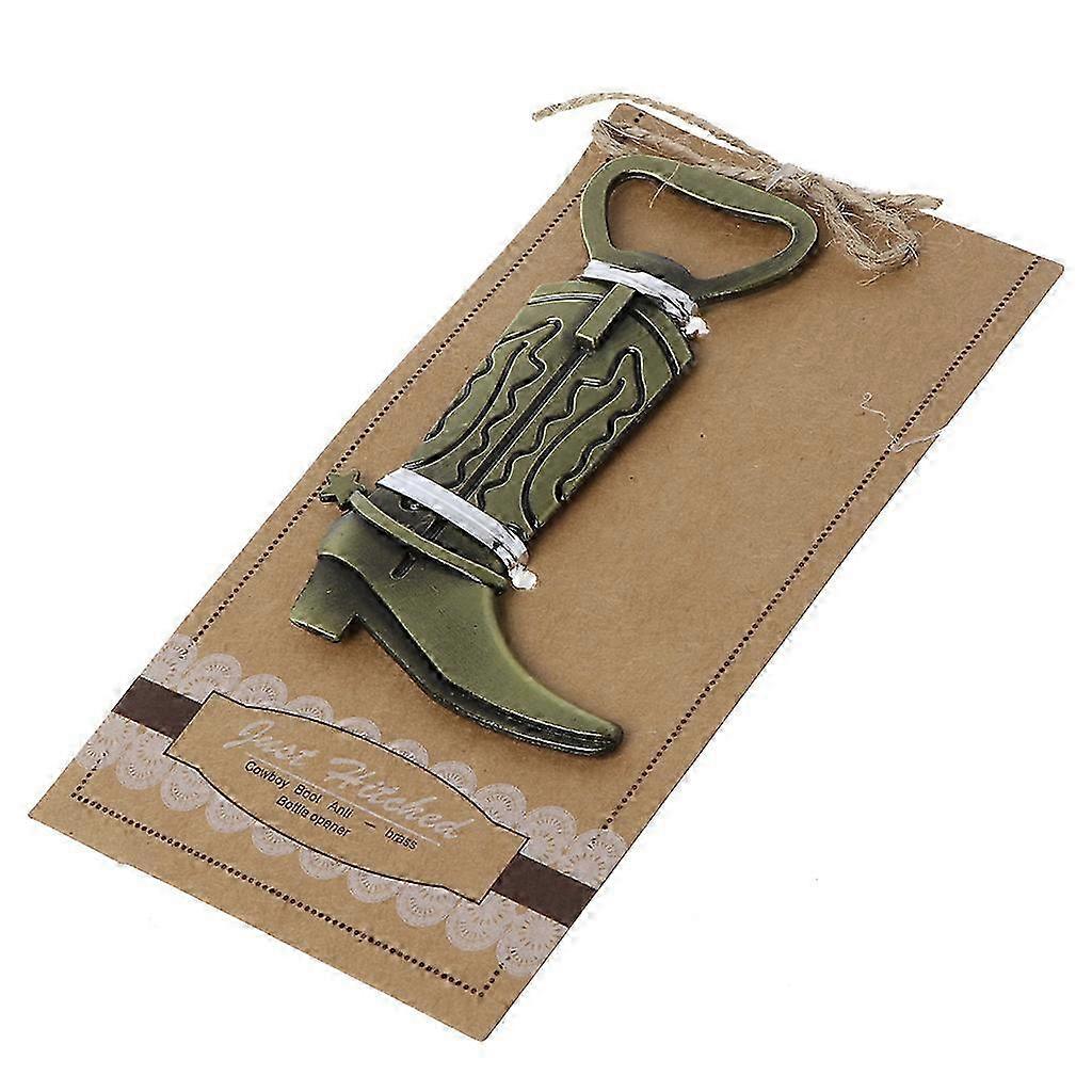 Just Hitched Cowboy Boot Bottle Opener - Western Wedding Party Favor (2.5")