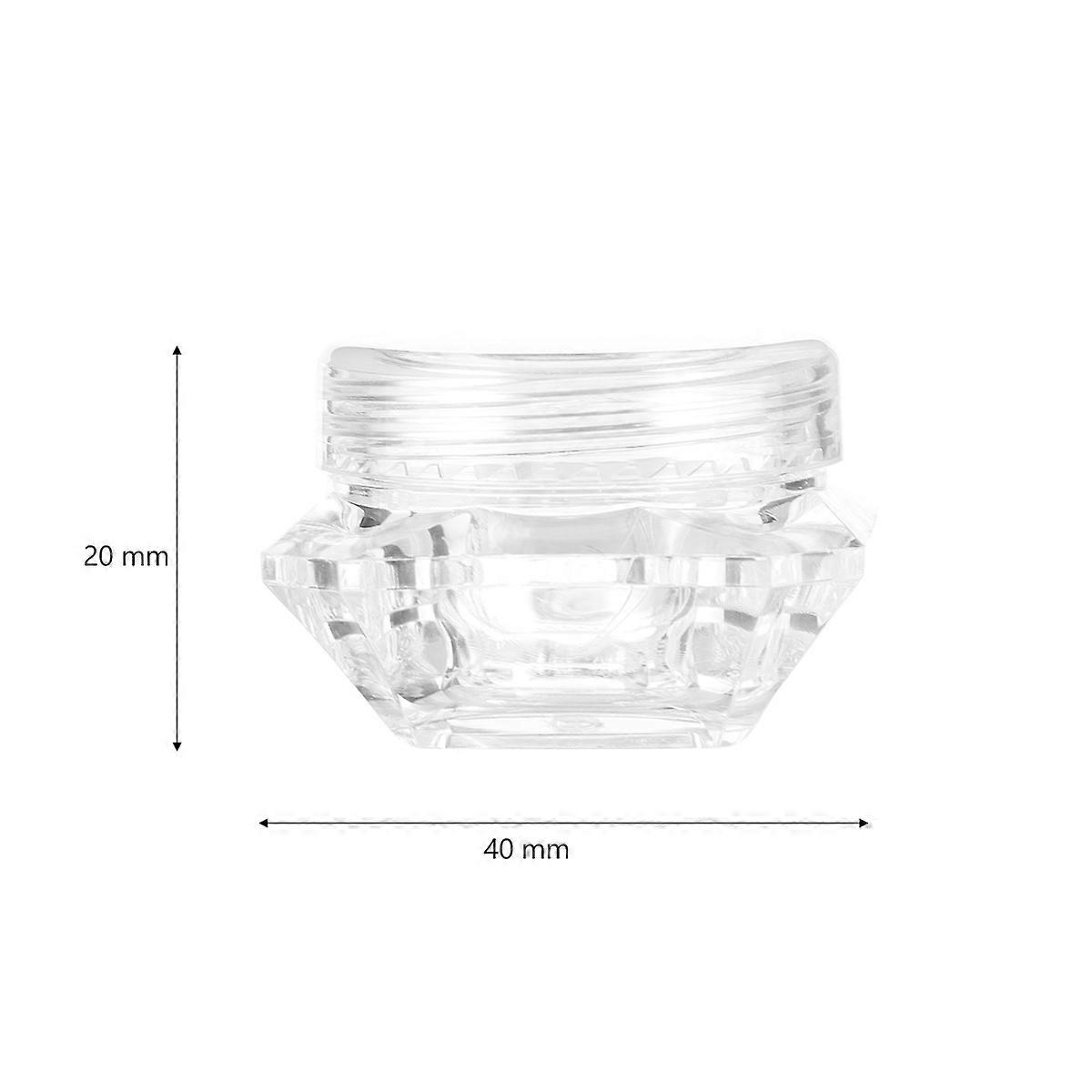 20 Pcs Refillable Empty Cosmetic Jars – Diamond Shaped Transparent Containers for Loose Powder, Glitter & Eyeshadow – Travel & Organization Friendly