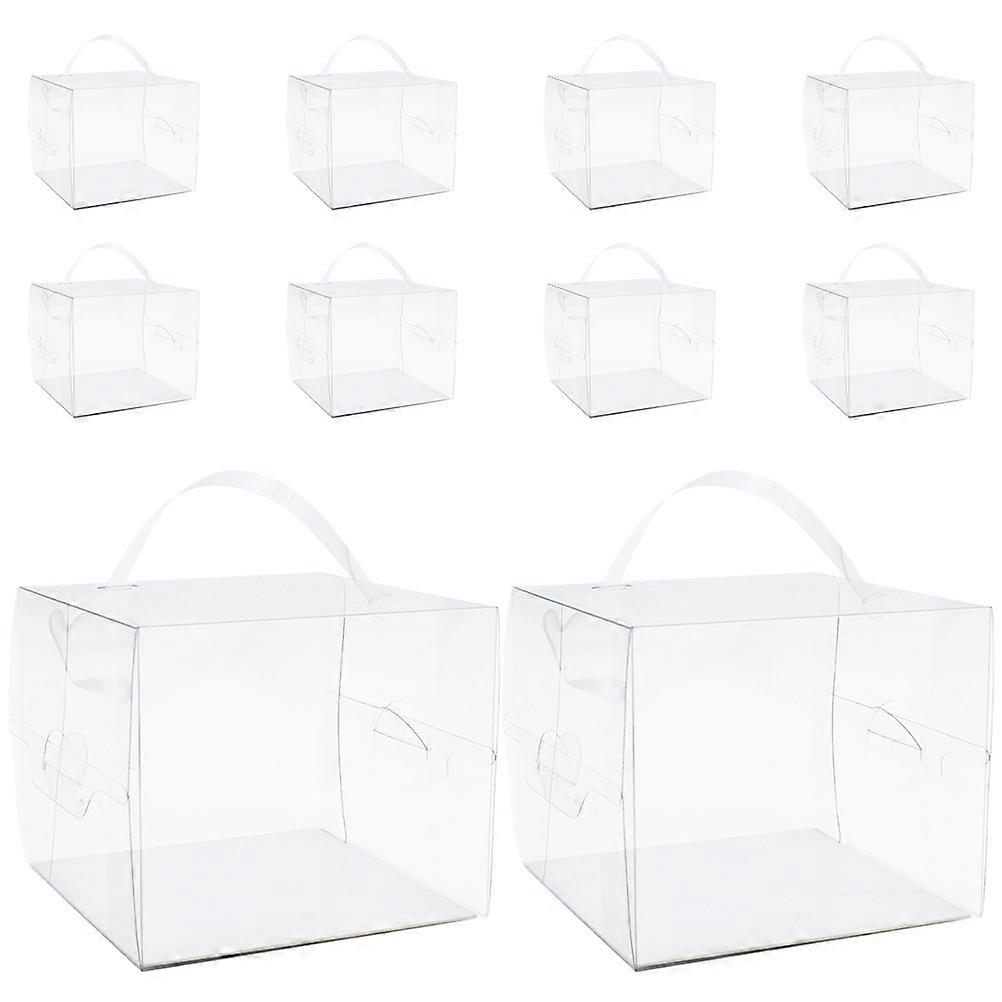 Cake Containers Clear Cake Boxes for Bakery Items Square Transparent 10Pcs