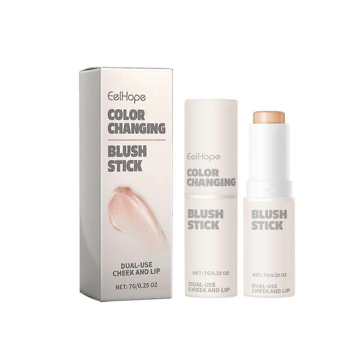 Color Changing Blush Stick for Cheeks Makeup,Clear Blush PH Temperature Changing Pink Cream Blusher,Multi-Use Lips and Cheek Tint