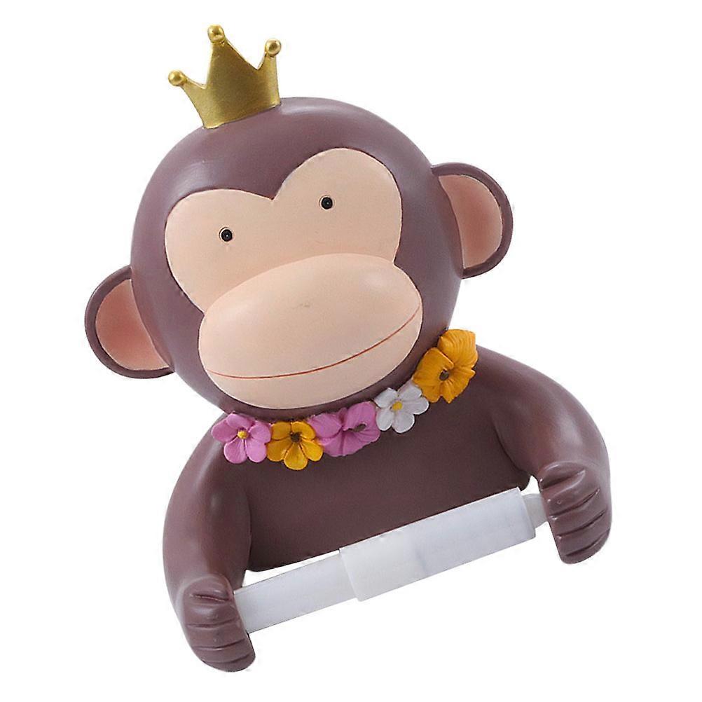 Bathroom Tissue Rack for Household Use Resin Brown Smooth Edges Cartoon Design 1 Pc