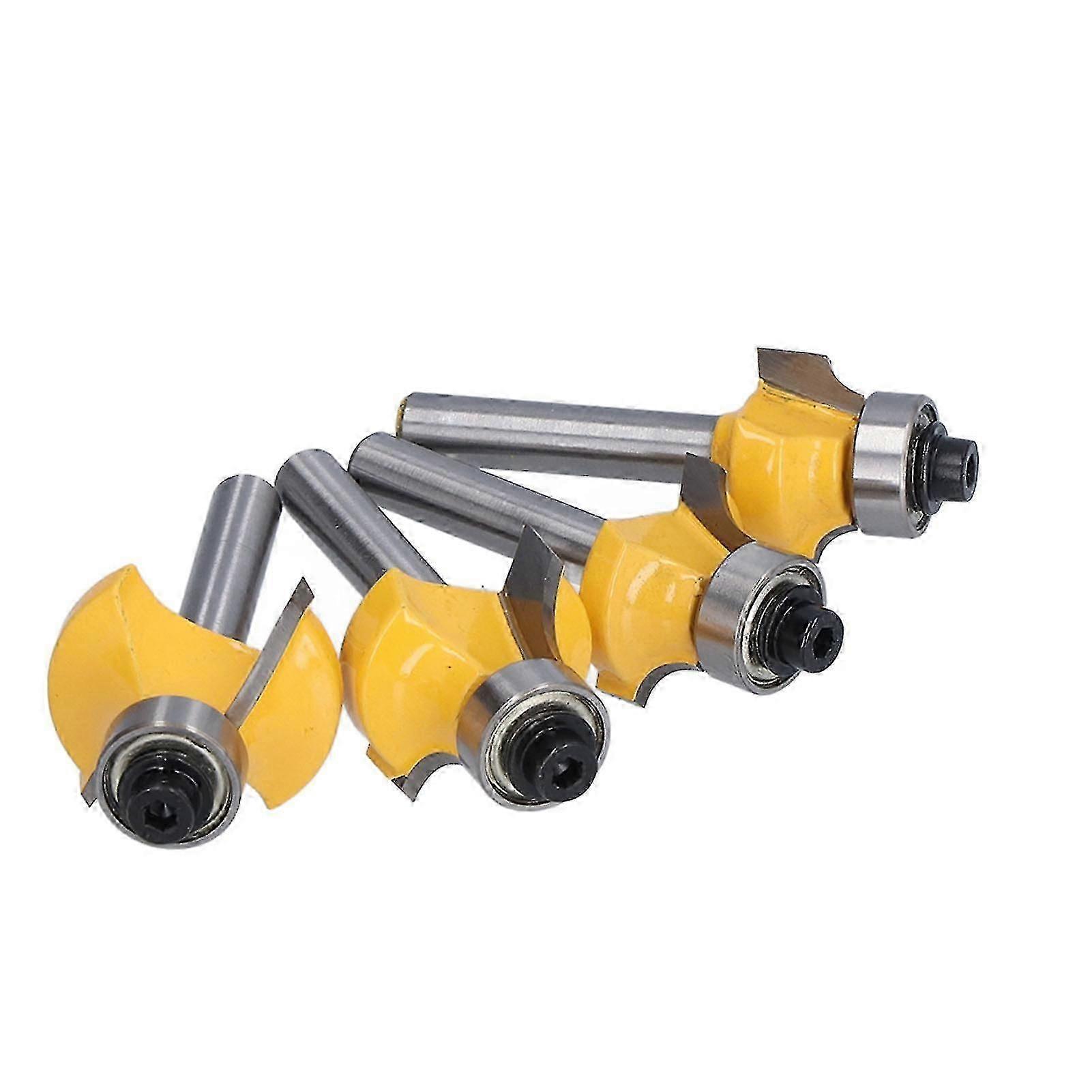 4pcs 1/4in Shank Round Over Flush Trim Tool Set Kit Compatible With Diy Woodworking