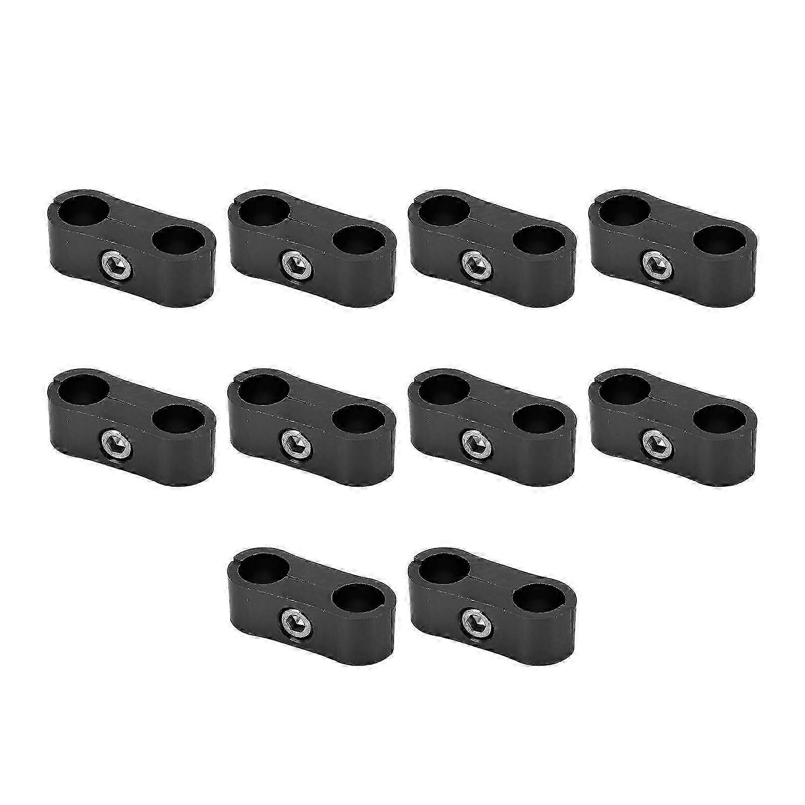 10PCS Hose Separator Clamp 4AN Aluminum Alloy Universal Oil Line Mounting Clamp for Various Pipes