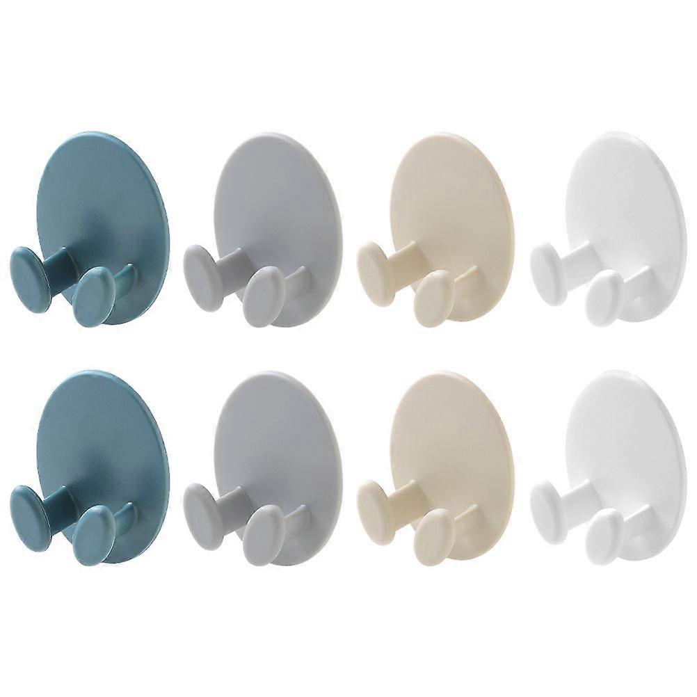 8Pcs Practical Wall Storage Socket Line Hooks Mobile Phone Charging Stands (Assorted Color)