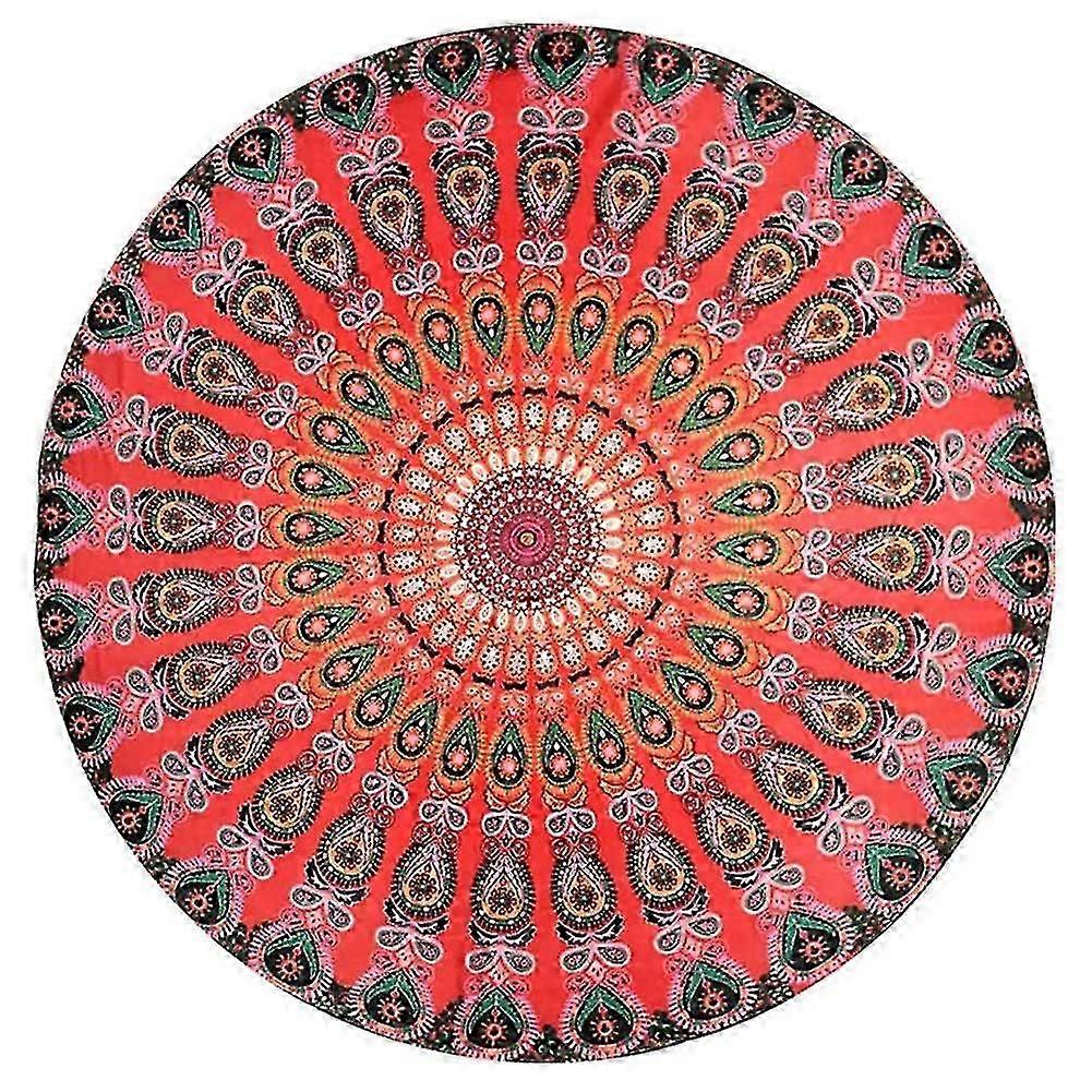 Round Mat Scarve Mandala Tapestry Beach Picnic Throw Rug Blanket Bohemia Grassplot Mats