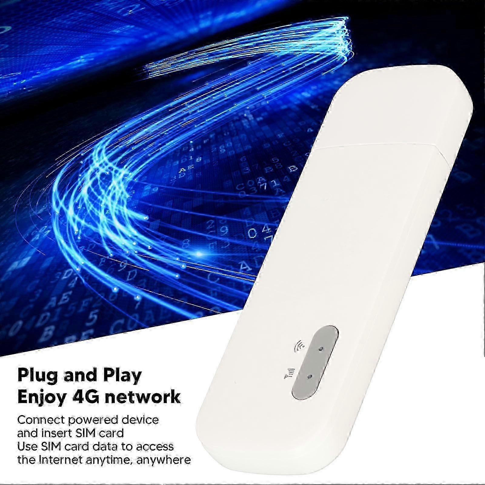 4G USB WiFi 10 Devices Connection Support Portable Router Mobile WiFi Hotspot with Micro SIM Card Slot for Phone White