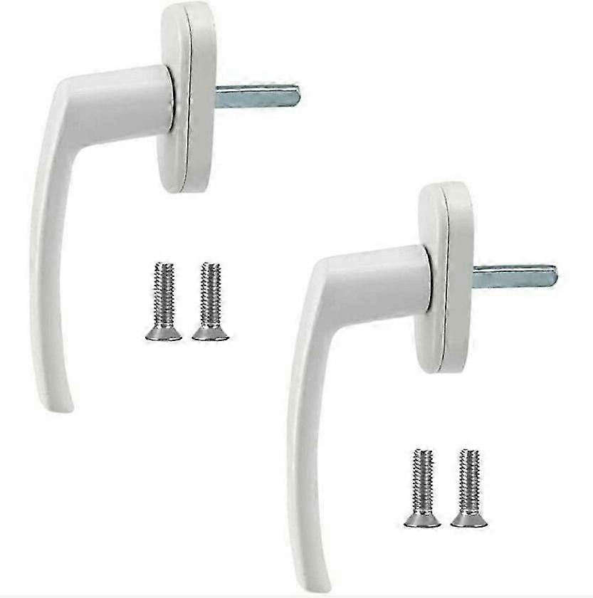 2pcs Aluminum Window Handle, Solid Aluminum Handle White Aluminum Door Handle Compatible with PC Window