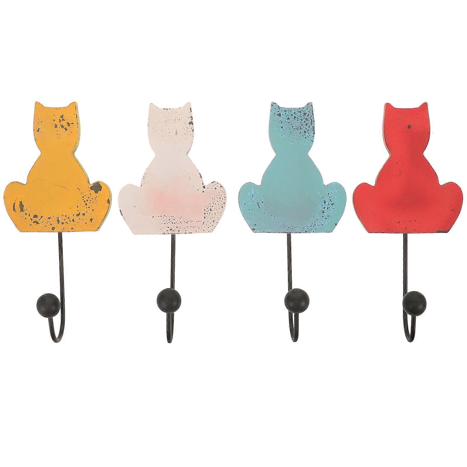 4pcs Vintage Style Metal Wall Hooks for Coats, Keys & Towels – Decorative & Easy to Install Home Organizer