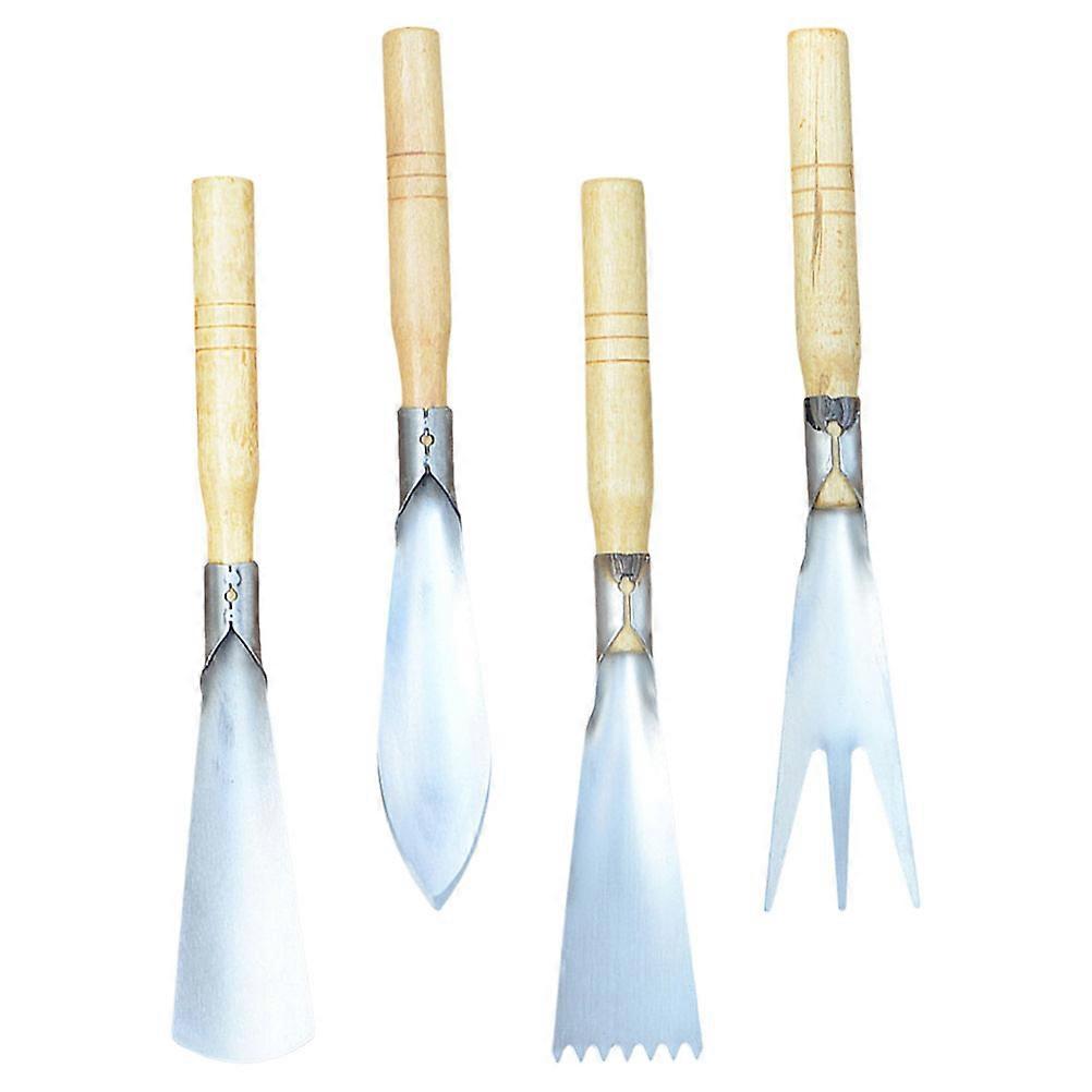 Stainless Steel Digging Spade Practical Design Gardening Tools Soil Loosening 30.5x5.5cm 4Pcs