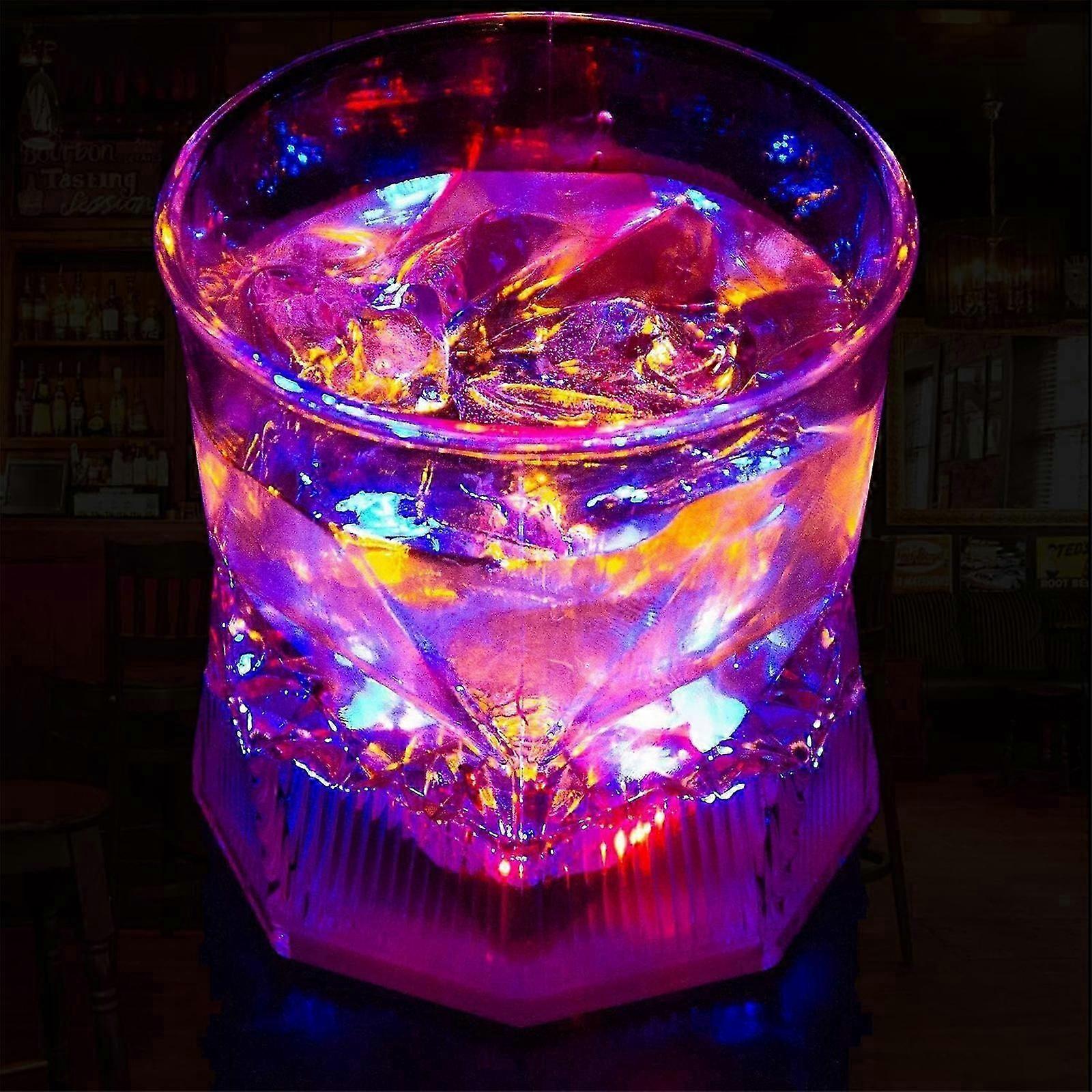 LED昔ながらのアクリルメガネ、楽しい多色液体活性化楽しいライトアップ飲用タンブラー