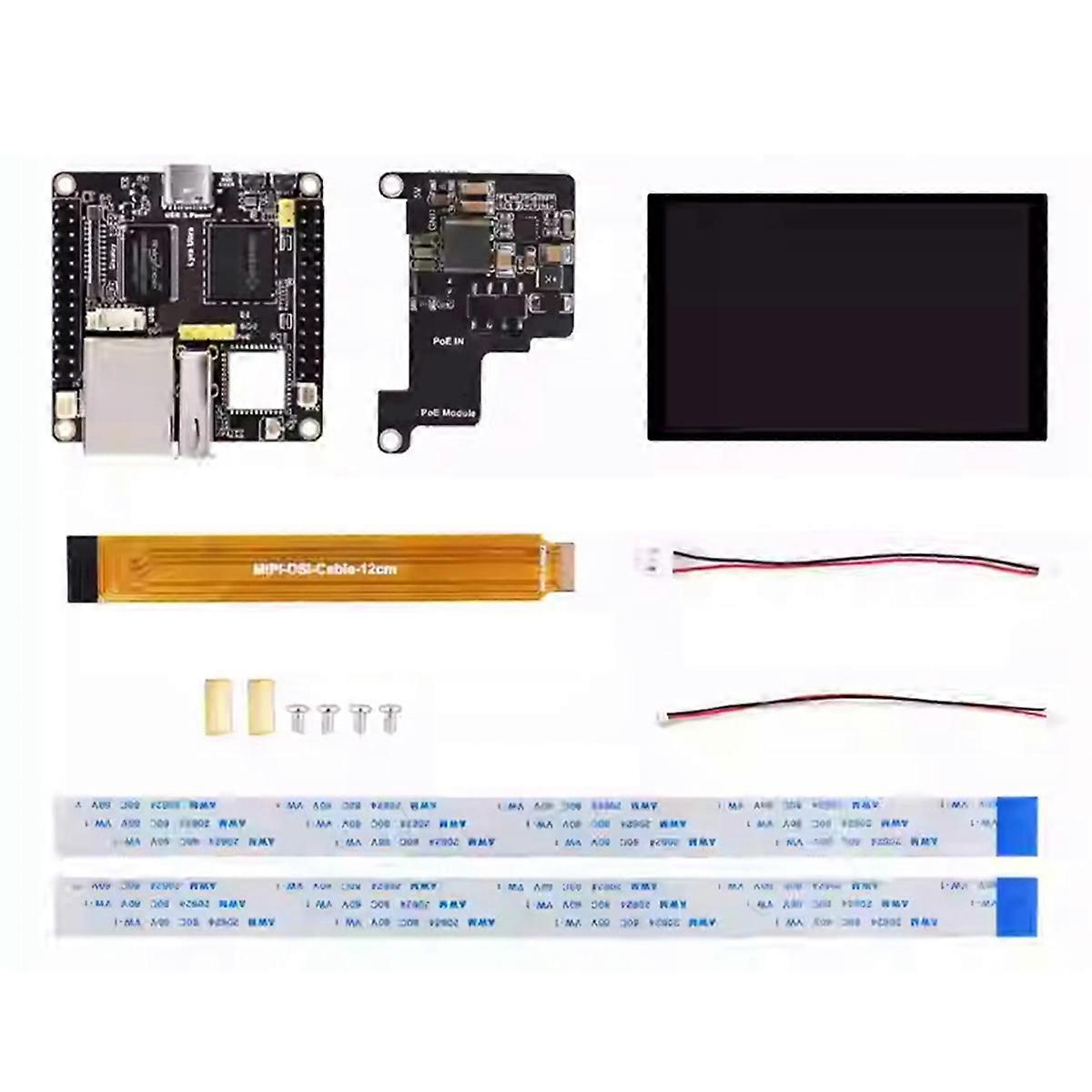 Para Ultra W RK3506B Linux Placa de Desenvolvimento OnBoard 2.4GHz Wi-Fi6 / BLE 5.2 com Módulo POE Tela de 10.1 polegadas