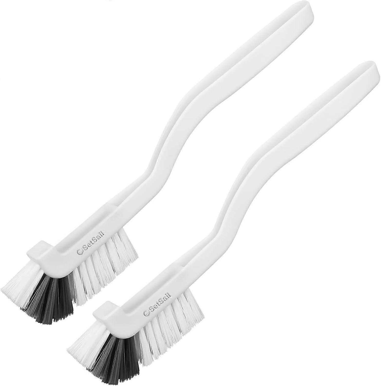 ZENGO Small Scrub Brush, Medium Soft Bristles Mini Cleaning Brush, 2 Pack,light grey