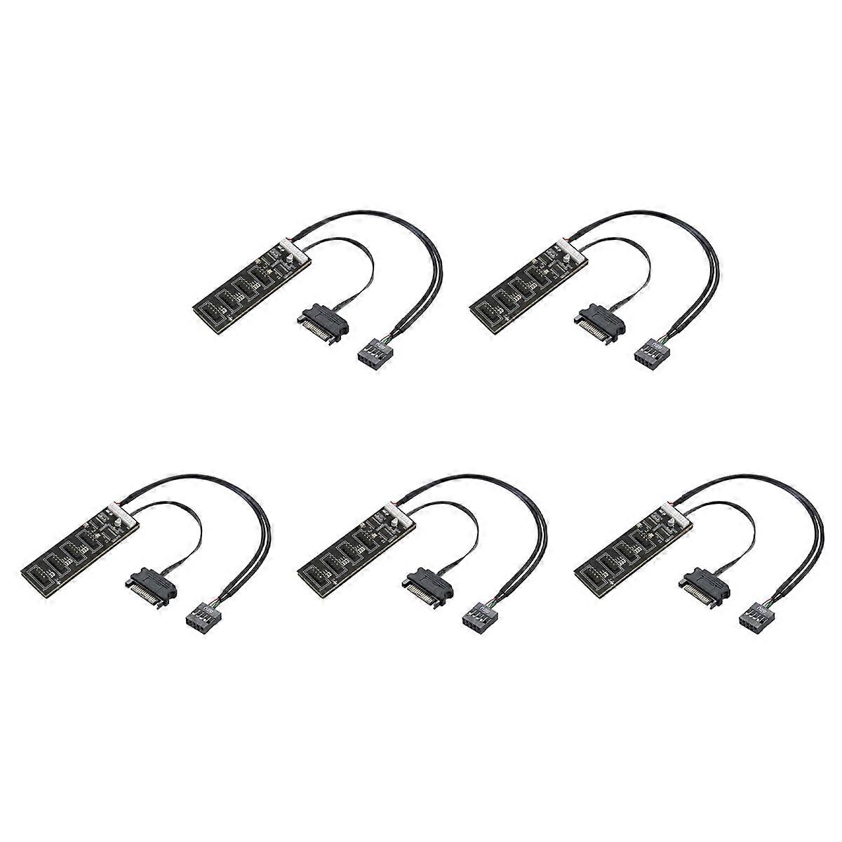 9Pin USB Header Splitter with SATA Power Cable, Internal USB Hub