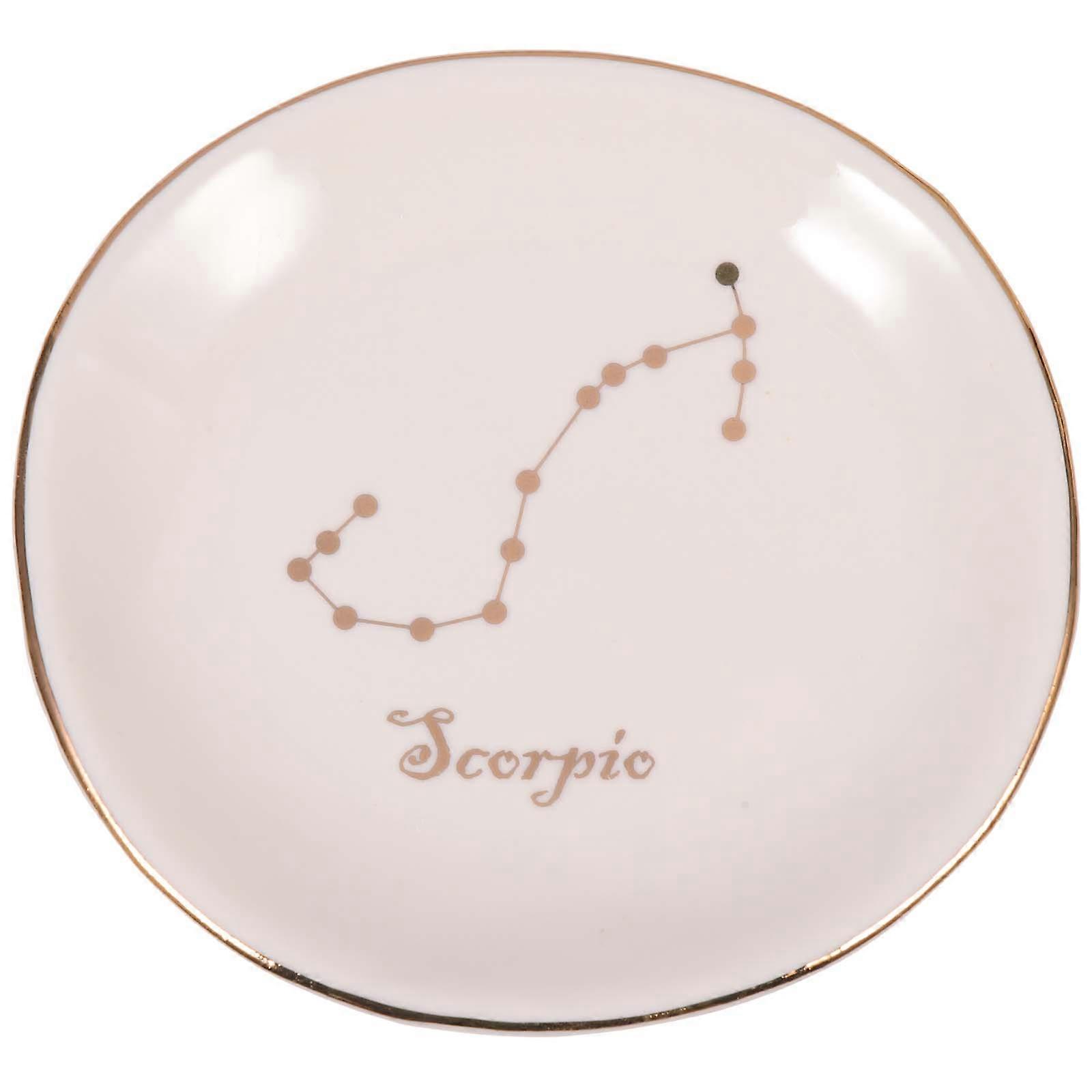 Trinket Tray Ceramic Storage Elegant Beige Bathroom 1Pack