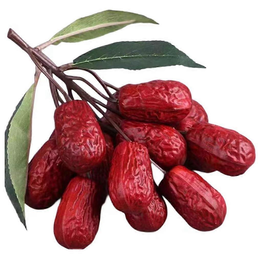 Realistic red dates artificial jujube fake dried jujube ornament for crafting and decorating artificial nuts