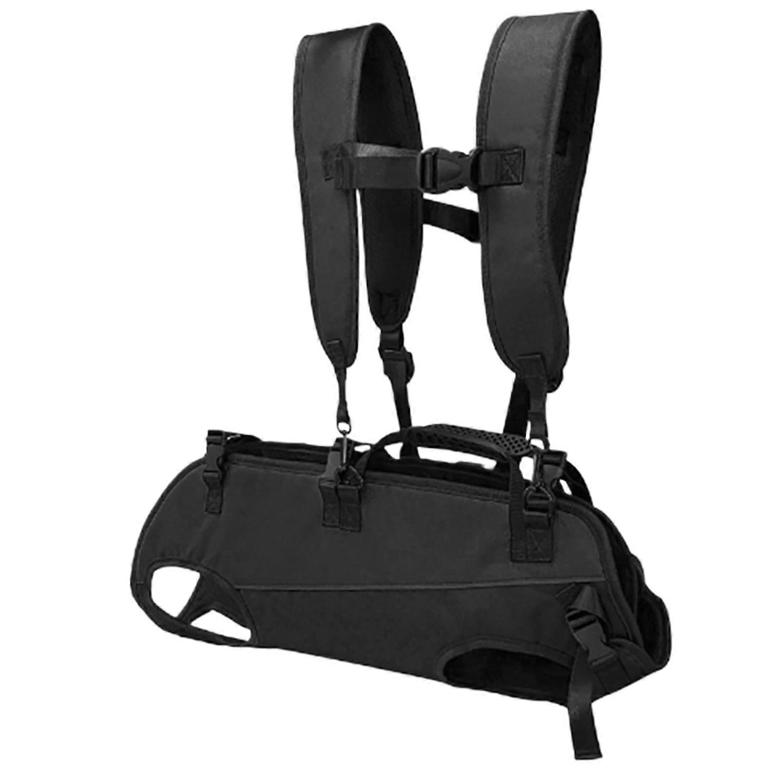 Dog Sling Carrier, Adjustable Horizontal Dog Backpack | Portable Multi-Functional Travel Support for Hiking, Black, Size S