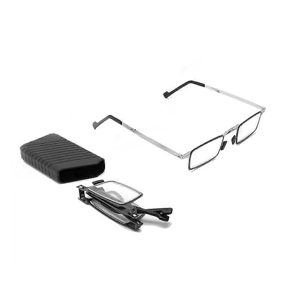 Ultralight Screwless Folding Reading Glasses in Titanium, Compact Design, Durable, Stylish, Lightweight, Travel-Friendly