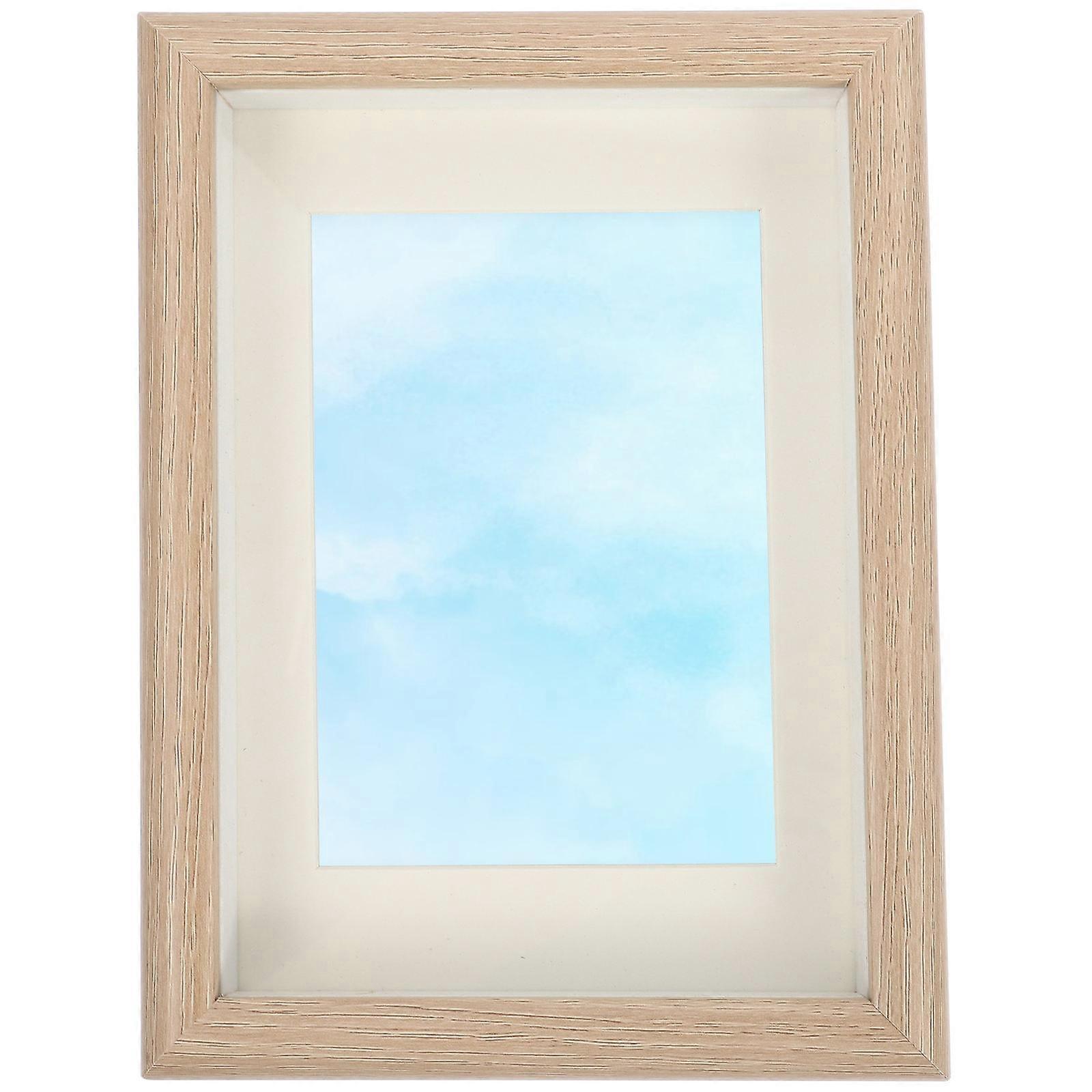 Natural Wood Frame Practical Picture Frame For Coffee Shop Decoration Beige Color Lightweight And 1Pack