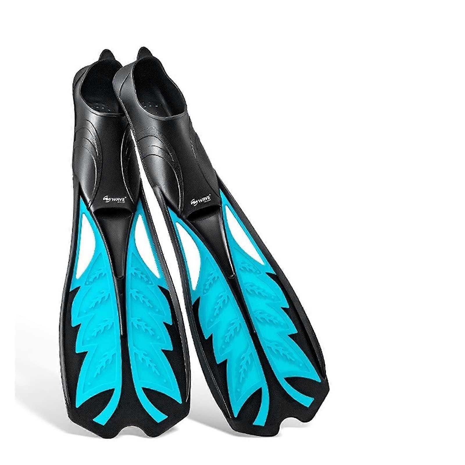 Diving Bottle Fins For Divers Long Rubber Fins Non-Slip Freediving Snorkelling Equipment Blue