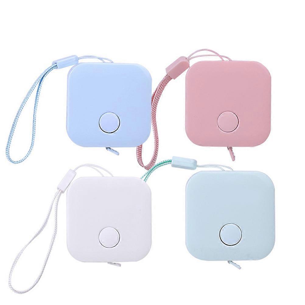 Portable Mini Tape Measure 1.5m Ruler Telescopic Keyring Accessory Candy Color 4Pcs