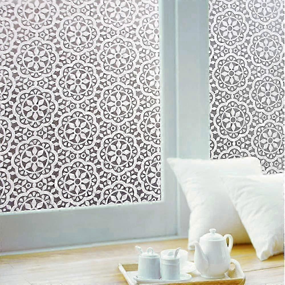 Window Film, Static Window Privacy Film 45 X 200 Cm, Flower