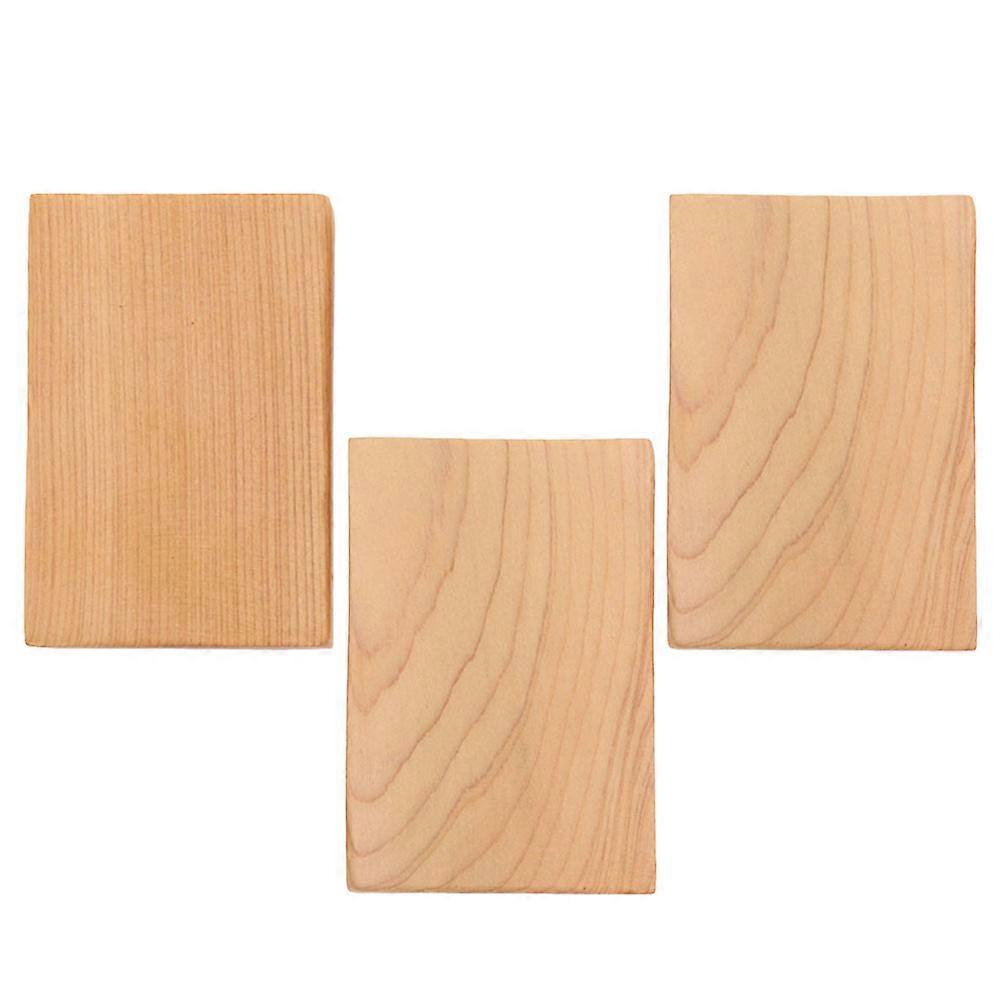 Orange Synthetic Rectangular Wood Blocks for DIY Craft Projects and Home Decoration 3pcs