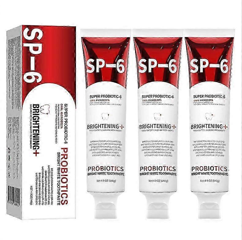 3Pcs SP-6 Probiotics WhiteningToothpasteBrightening &Stain Removing Toothpaste 140g