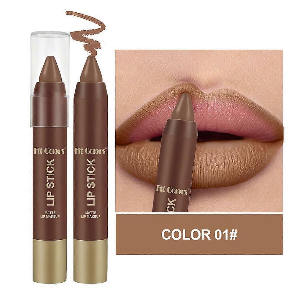 Matte Lipstick Crayon, 24 Hour Lipstick Lip Liner Pencil, Neutral Lip Stick Lipliner Long Lasting Waterproof Smudge Proof, Vegan & Cruelty-Free