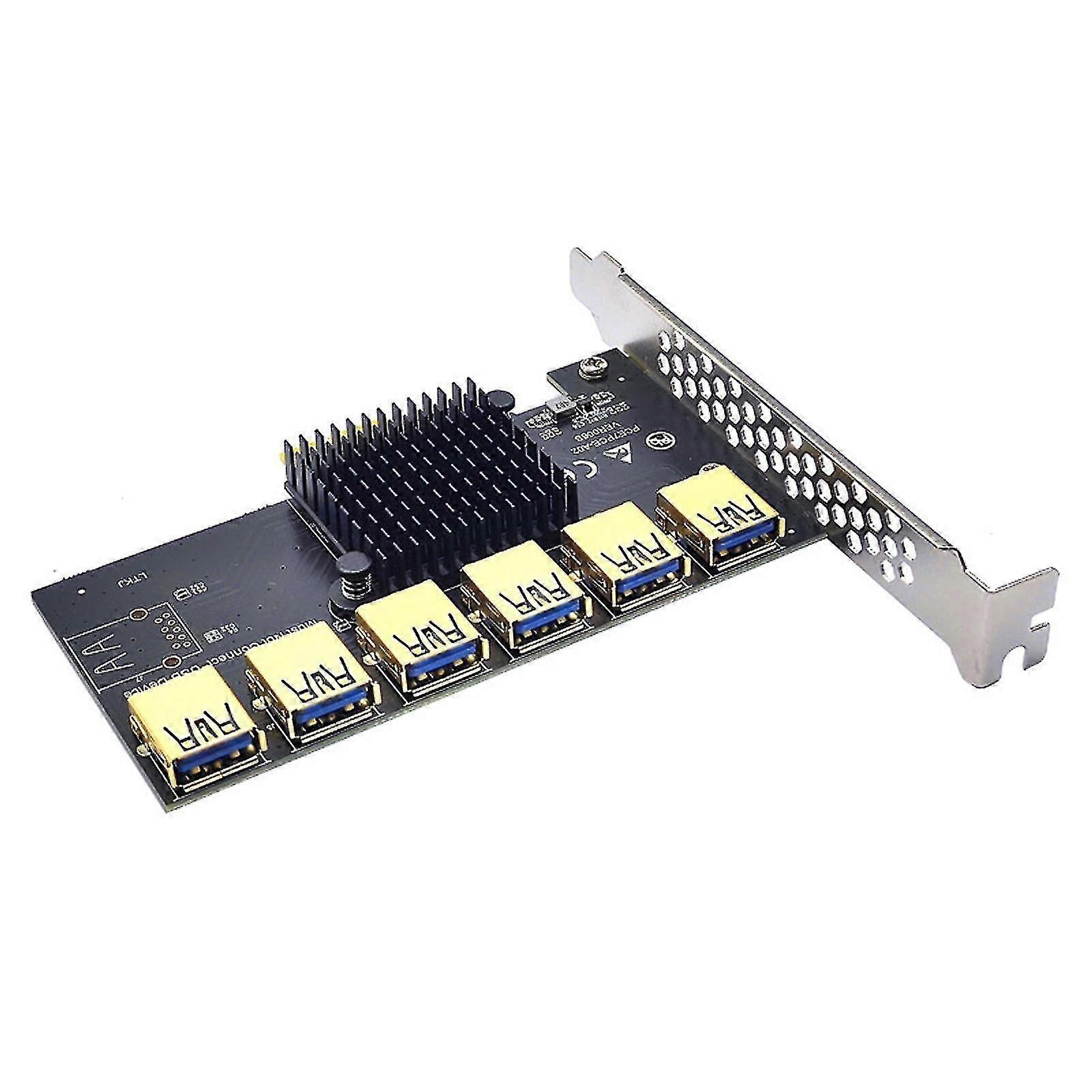 Pcie 1 zu 6 PCI-Express Grafikkarte Adapter Pcie 1x zu 16x USB3.0 Multiplikator