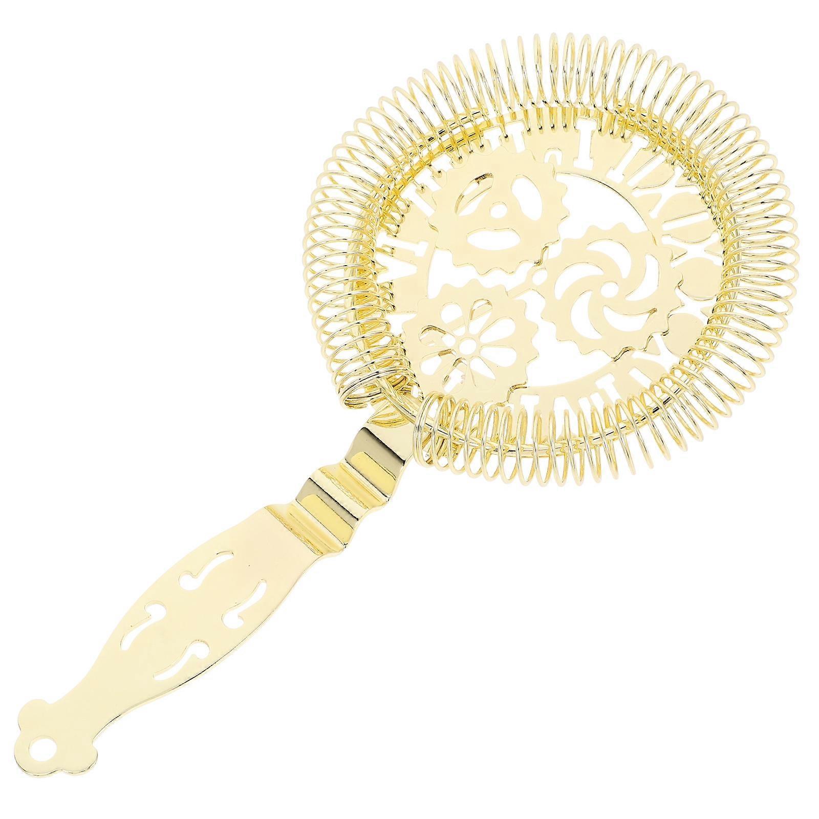 Stainless Steel Cocktail Strainer Sleek Design Home Drink Preparation Golden 19.50X9.50X1.50CM 1Set