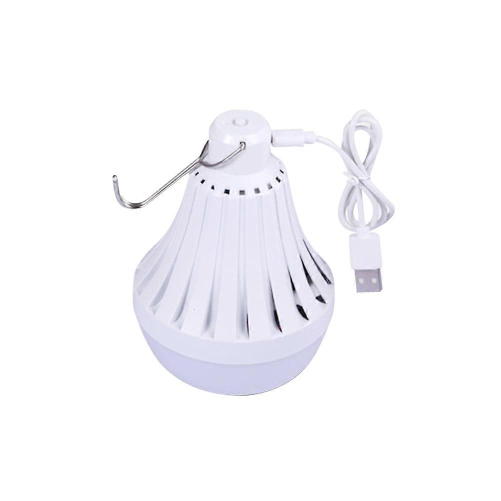Portable Camping Light with USB Plug White Plastic 9W 6500K for Emergency Use Indoors and Outdoors