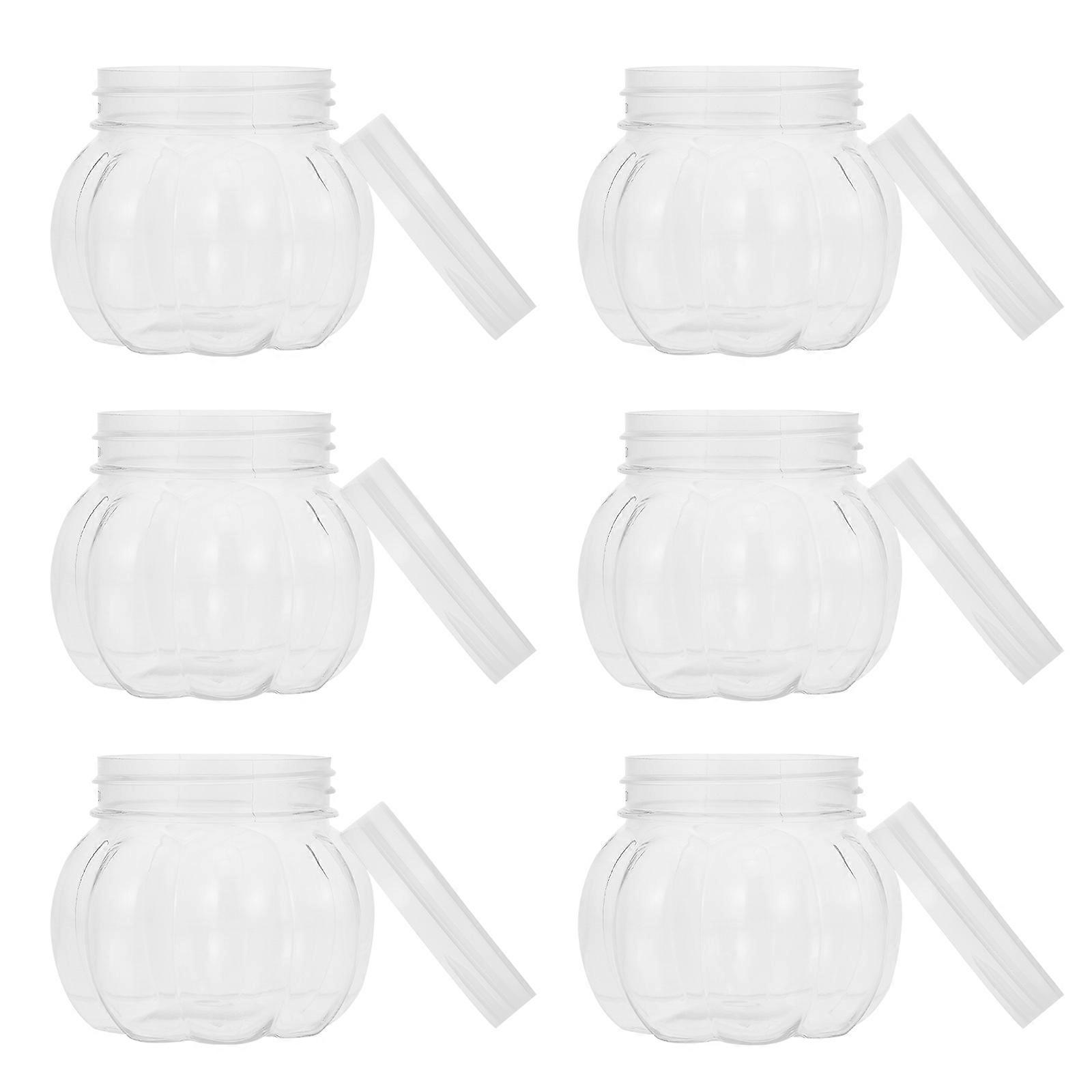 12Pcs Transparent Candy Storage Jar Creative Pumpkin Shaped Containers for Packaging