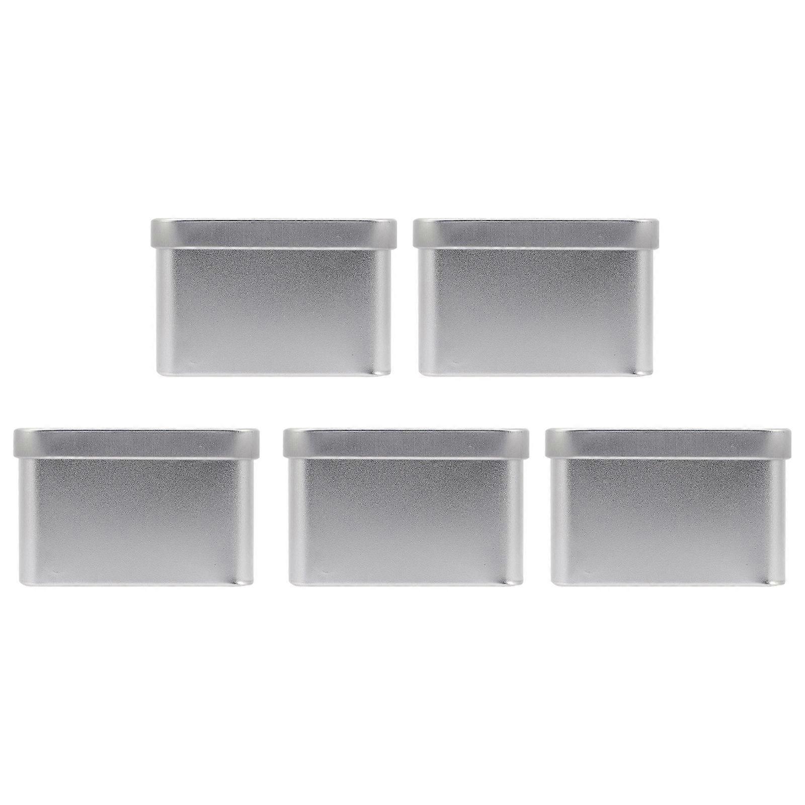Storage Boxes With Lids Tea Storage Jar Tinplate Material Square Shape 5Pcs