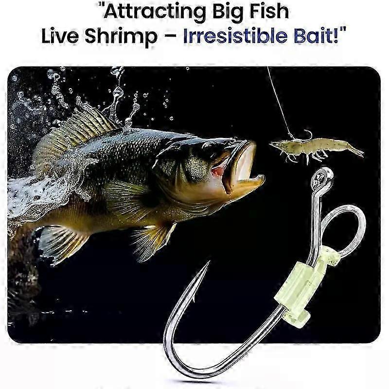 10pcs Shrimp Walker Luminous Baitholder Barbed and PerFit For ated Carbon Steel Fishing Hooks Fit For Carrying Live Shrimp Lures Hooks