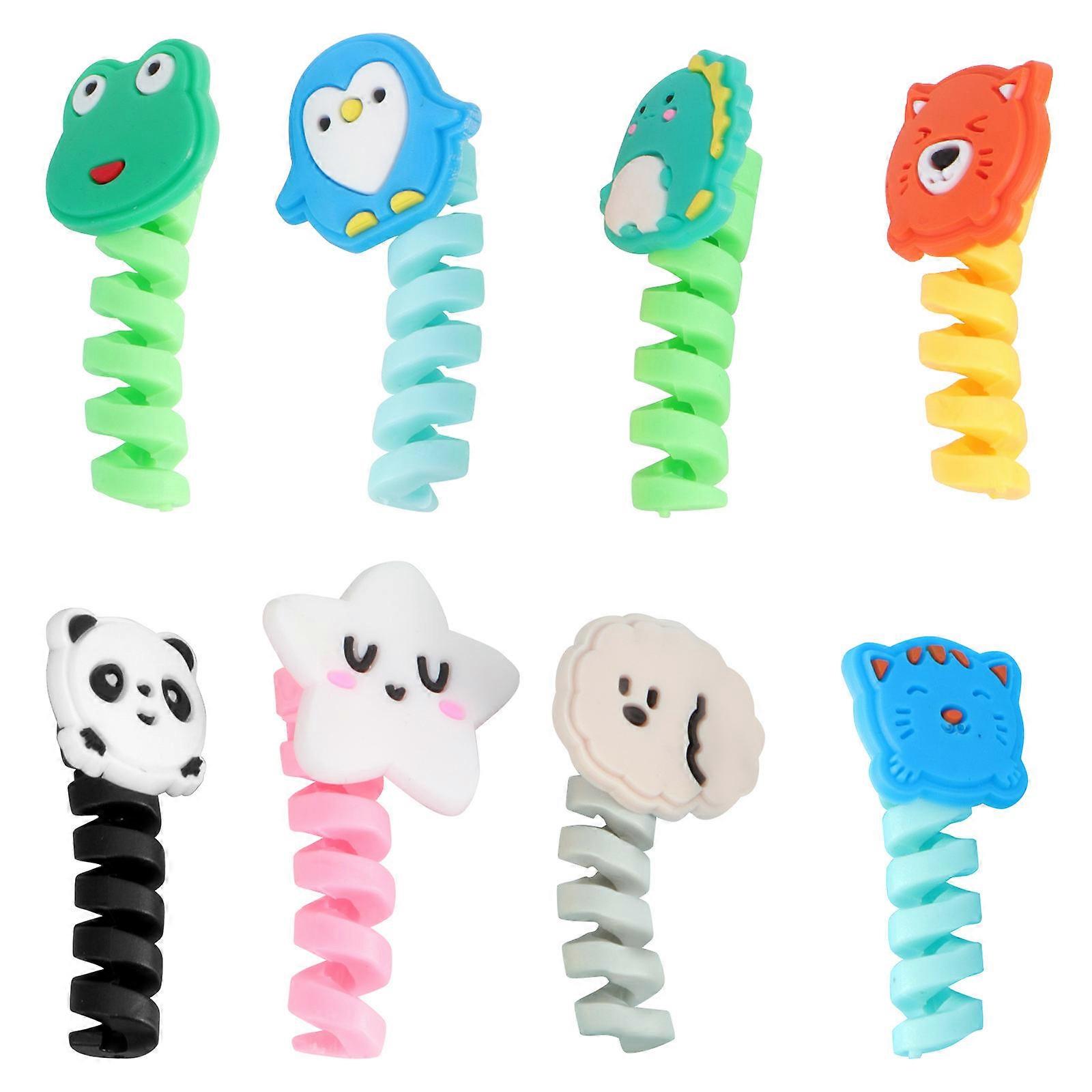 Flexible 8 Pack Data Cable Organizers & Earphone Cable Protectors – Durable, Wear Resistant, Easy Cable Management Solution