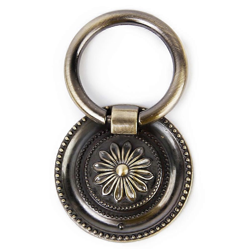 Cupboard Handle Knob Antique Brass Kitchen Cabinet Pull Ring Handle 2Pair