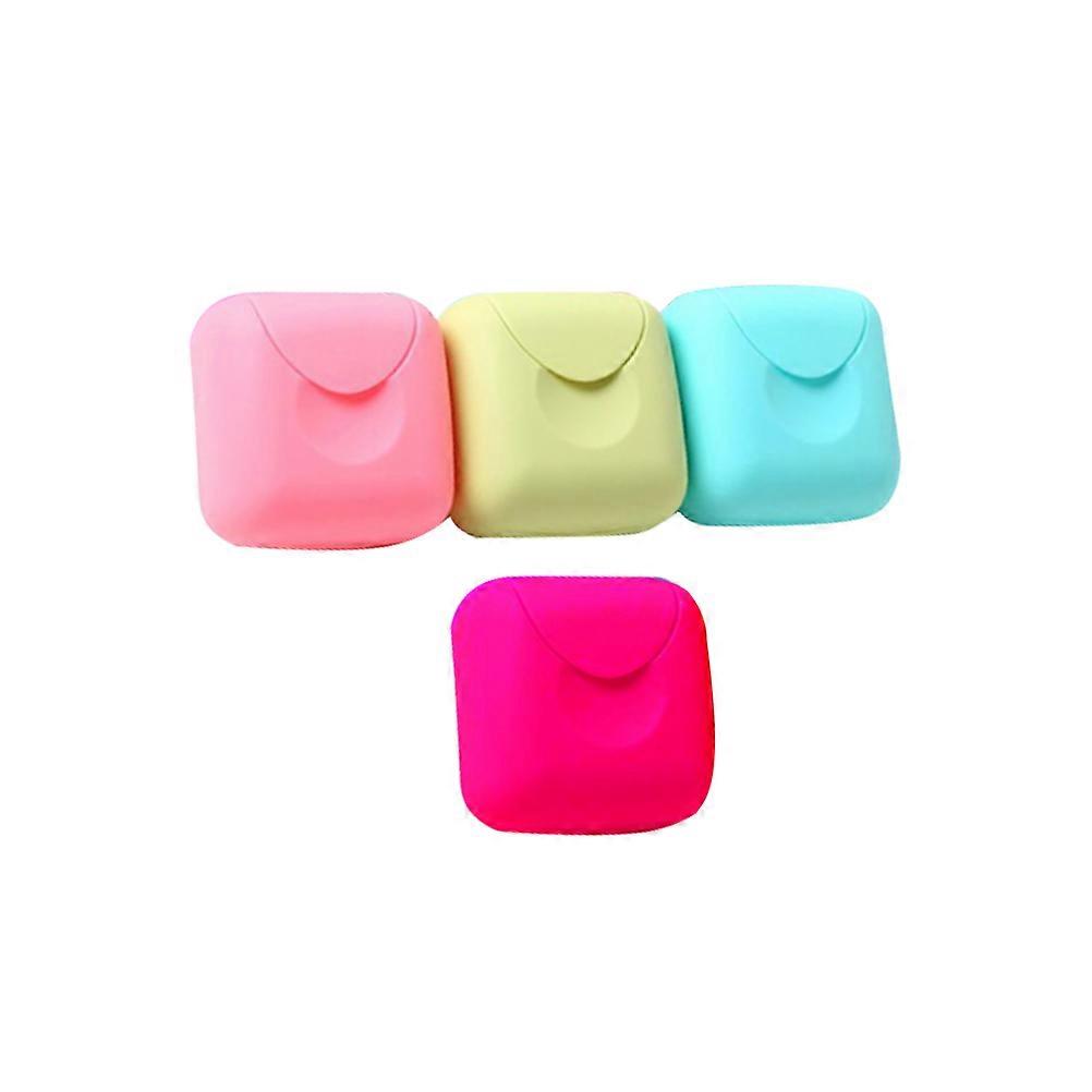 Plastic Soap Dish Holder with Drainage Design for Holding Soap 4Pcs Assorted Color Small Size S