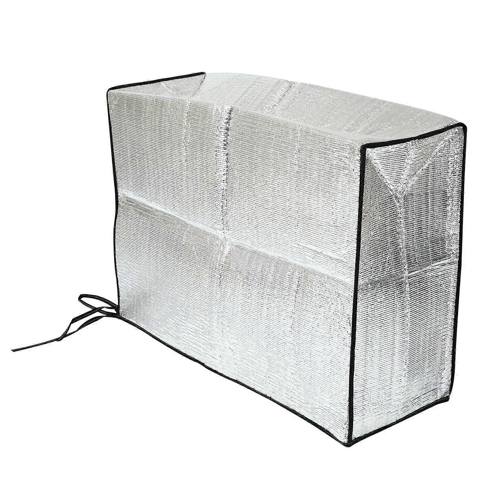 Copertura per condizionatore d'aria in metallo, pellicola in alluminio, protezione solare, argento