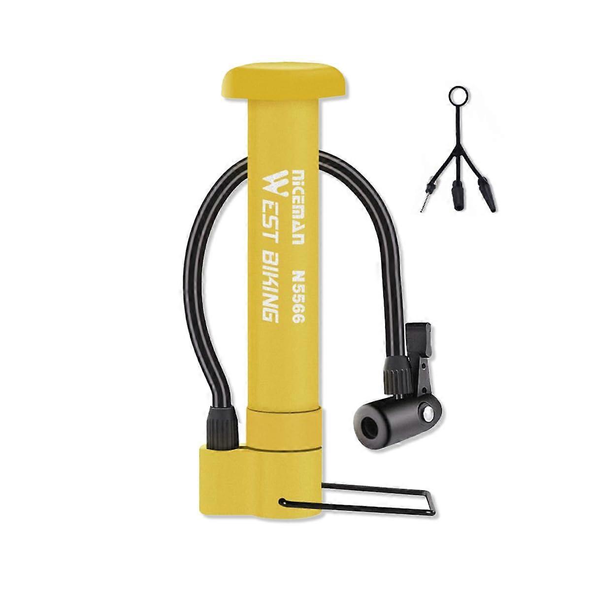 Bicycle Pump, Mini Bicycle Pump for Easy Portability, Multifunctional with 1 Ball Needle, 2 Valves for All Bikes, Sports Balls