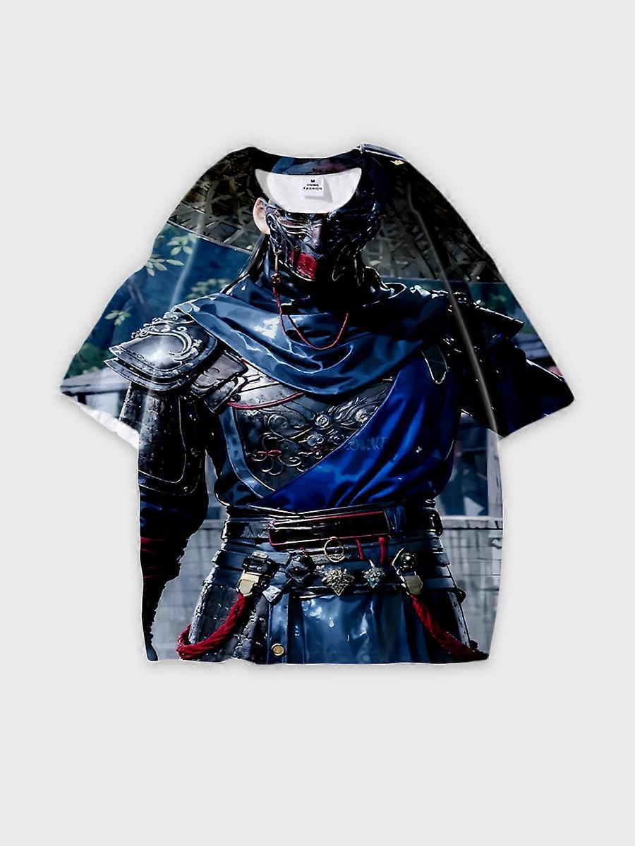 T-shirt round neck Character Pattern loose short sleeve P2040