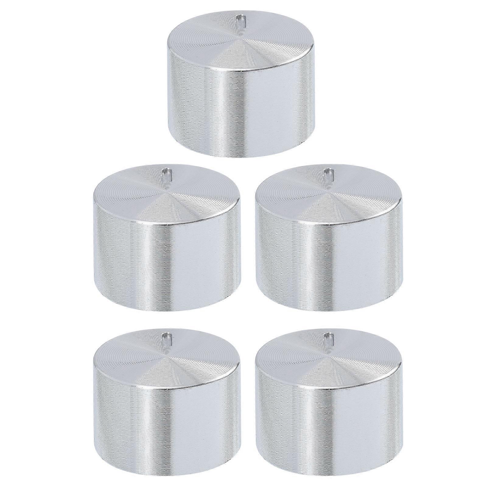 Metal Stove Knobs 5Pcs Round Replacement Control Knob For Gas Stove Kitchen Use Silver Easy Installation