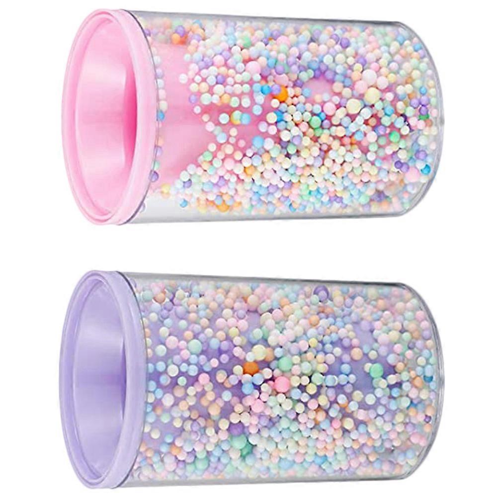 Pen Display Stand Acrylic Pen Holder Round Shape Simple Style Home Office 2Pcs
